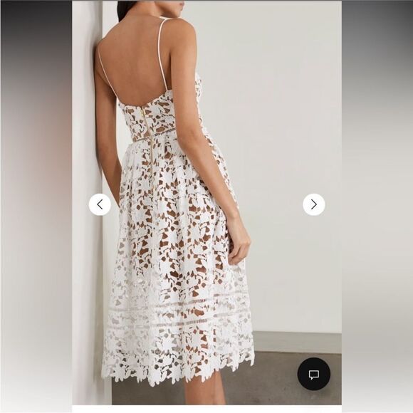 Self-Portrait Elegant White Lace Midi Dress, US2 - Picture 3 of 16